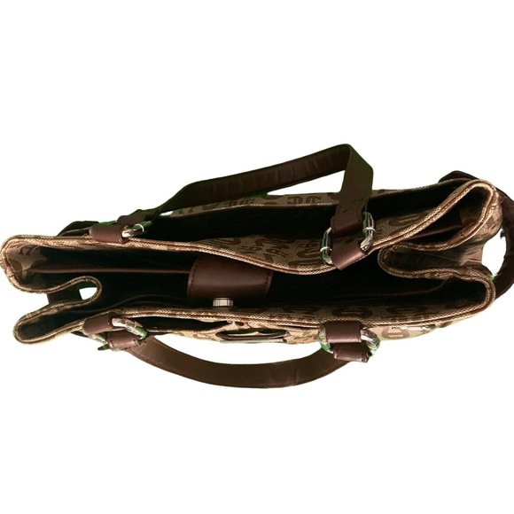 Ettienne Aigner Women's Brown Shoulder Bag 11x9x5 Signature Logo Coated Canvas - Picture 8 of 11